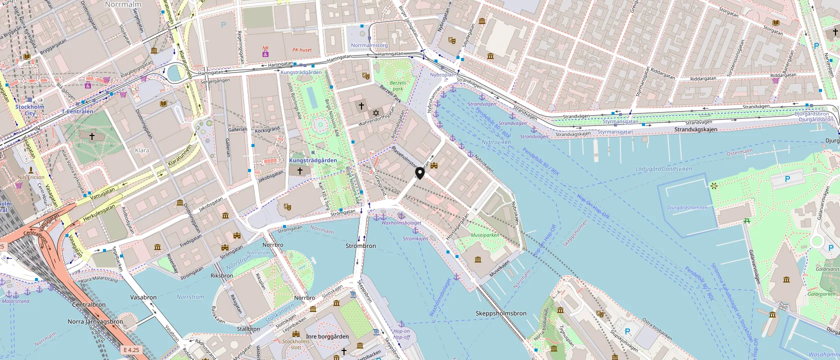 Map showing Lumière Med Spa at Strandvägen 7, Stockholm